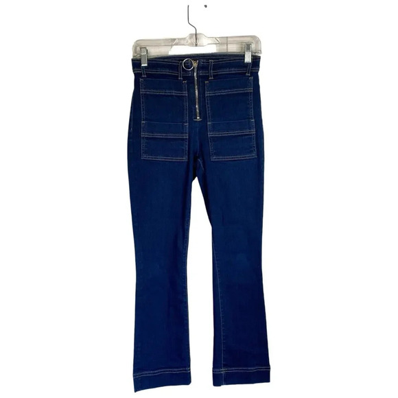 3x1 Scarlett Cropped Slim High Rise Dillon Women's Jeans Size 27 Dark Wash - Picture 3 of 11